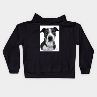 Pit Bull with Blue Eyes Kids Hoodie